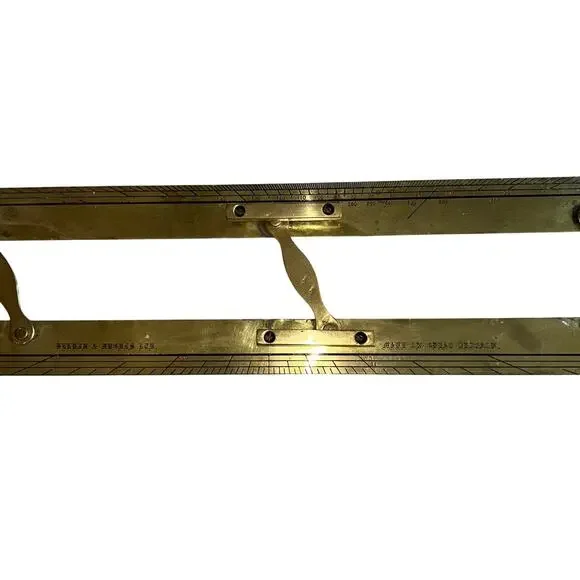 Antique Kelvin & Hughes 24 Brass Parallel Ruler Nautical Navigation Tool